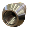 Close-up of the box end of the Crossover, 2 7/8" IF Box to 3 1/2" IF Box, 250mm – precision-machined, Dutch-made HDD adapter.